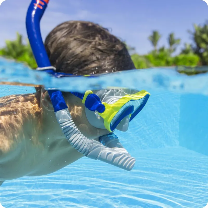 Juego de buceo elegante azul marino-gris, ideal para el snorkel