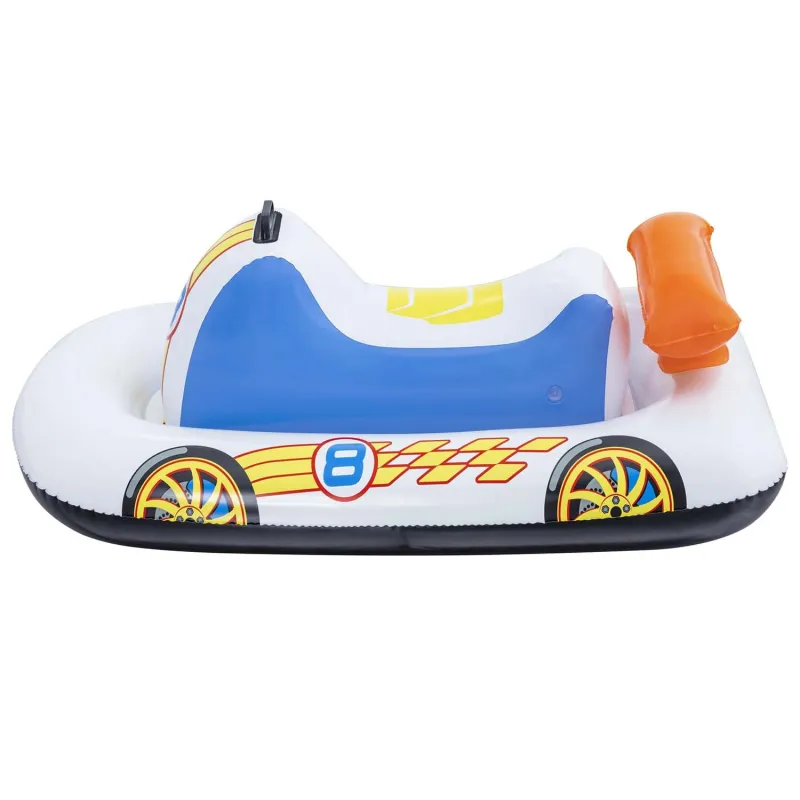 Perfecto para jardín o piscina, pontón hinchable en forma de coche de carreras para niños