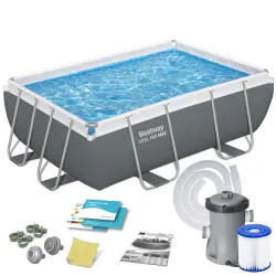 Bestway 56629N Piscina de jardín con estructura 282 x 196 x 84 cm 10-en-1