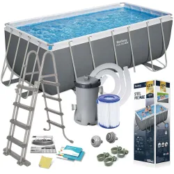 Bestway 56456N Piscina de jardín con estructura 412 x 201 x 122 cm 11-en-1