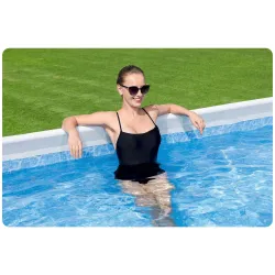 Piscina de jardín 412 x 201 x 122 cm 11-en-1 de PVC, fácil de montar