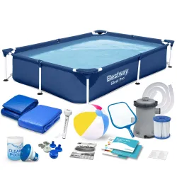 Bestway 56401N Piscina rectangular con estructura 221 x 150 x 43 cm 16en1