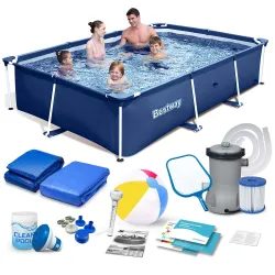 Piscina de Jardín con Marco 259x170x61 cm Set 15 en 1 Bestway 56403N