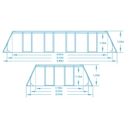 Gran opción piscina 412x201x122cm 17en1 para los días calurosos de verano