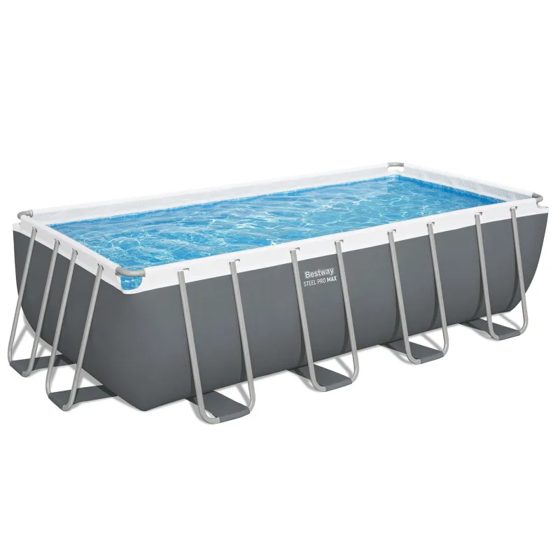 Piscina azul con estructura 488x244x122 cm 18in1, perfecta para el verano