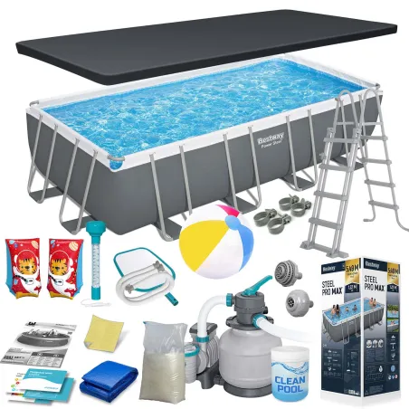 Piscina de jardín 549x274x122cm 17-en-1 hecha de materiales resistentes