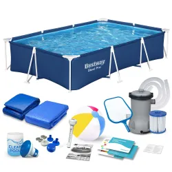 Piscina de jardín con marco 300 x 201 x 66 cm 16in1 Bestway 56404N