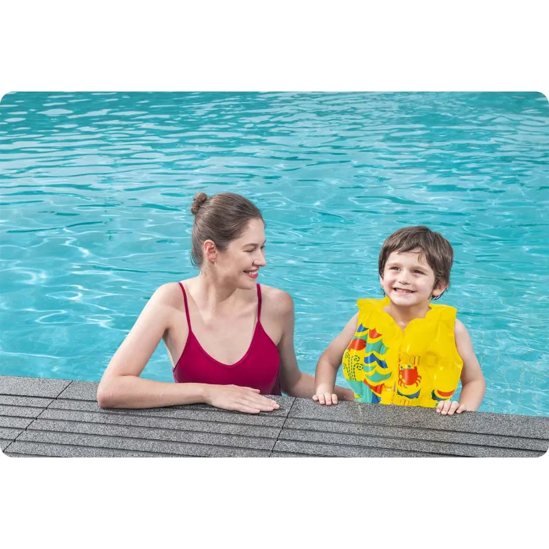 Chaleco de aprendizaje tropical ideal para actividades en la piscina y la playa