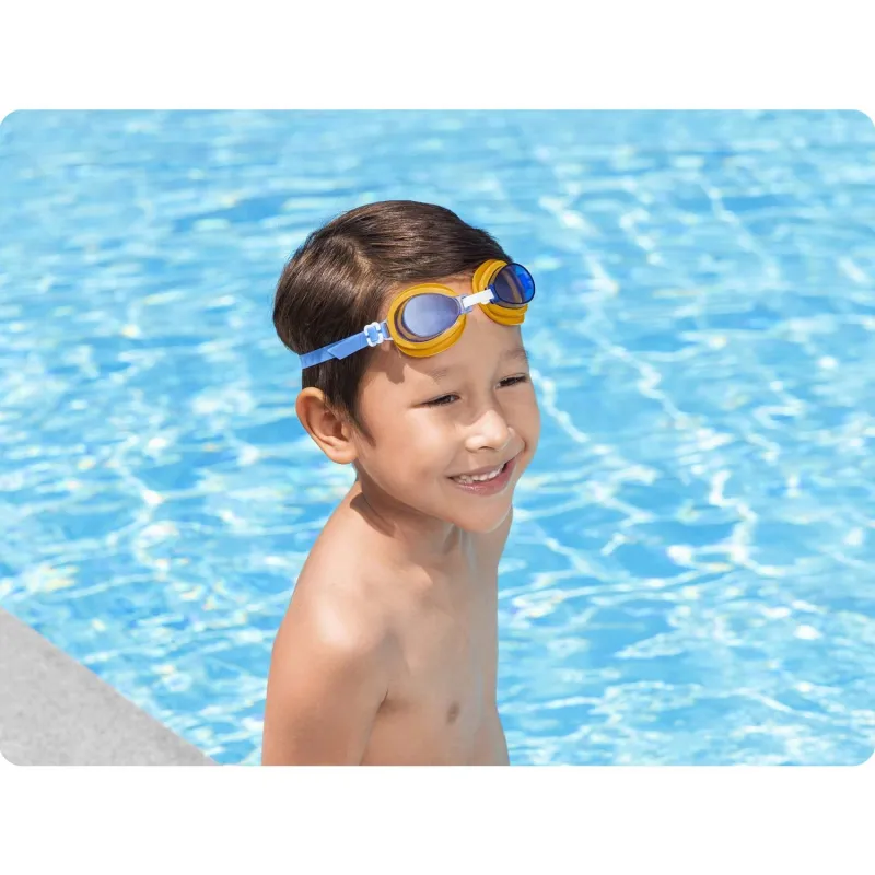 Gafas de natación azules, perfectas para la diversión en la piscina o en la playa