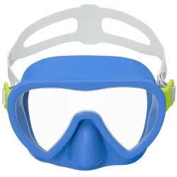 Máscara de natación azul con ajuste cómodo, perfecta para niños y principiantes