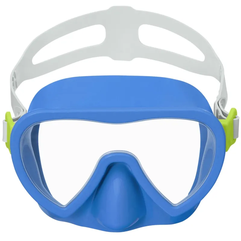 Máscara de natación azul con ajuste cómodo, perfecta para niños y principiantes