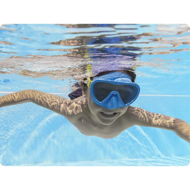 Máscara de natación azul, perfecta para aprender a nadar en la piscina