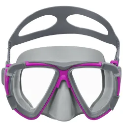 Máscara de natación púrpura fabricada con materiales de alta calidad para mayor comodidad