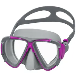 Máscara de natación púrpura, ideal para niños y adultos durante la diversión veraniega