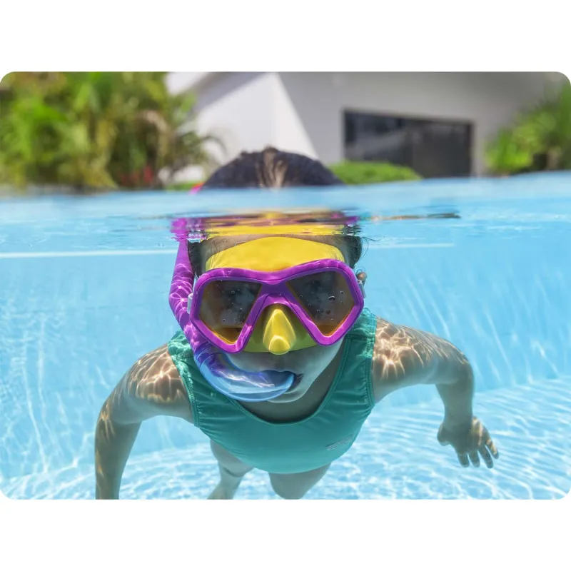 Set de buceo rosa Bestway 24023, elegante y funcional para actividades acuáticas