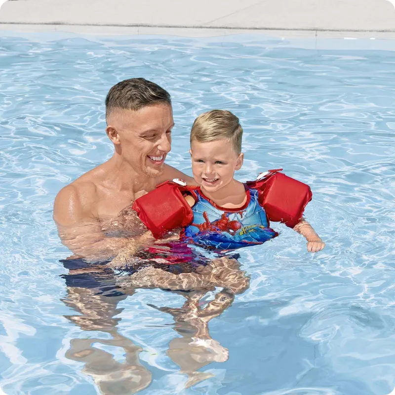 Chaleco de aprendizaje de natación Spider-Man 98795, material cómodo, seguro para niños
