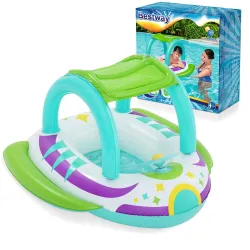 Colchón inflable con toldo 107 x 112 cm, accesorio de playa