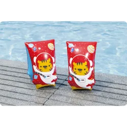 Manguitos amarillos para niños con diseño de tigre