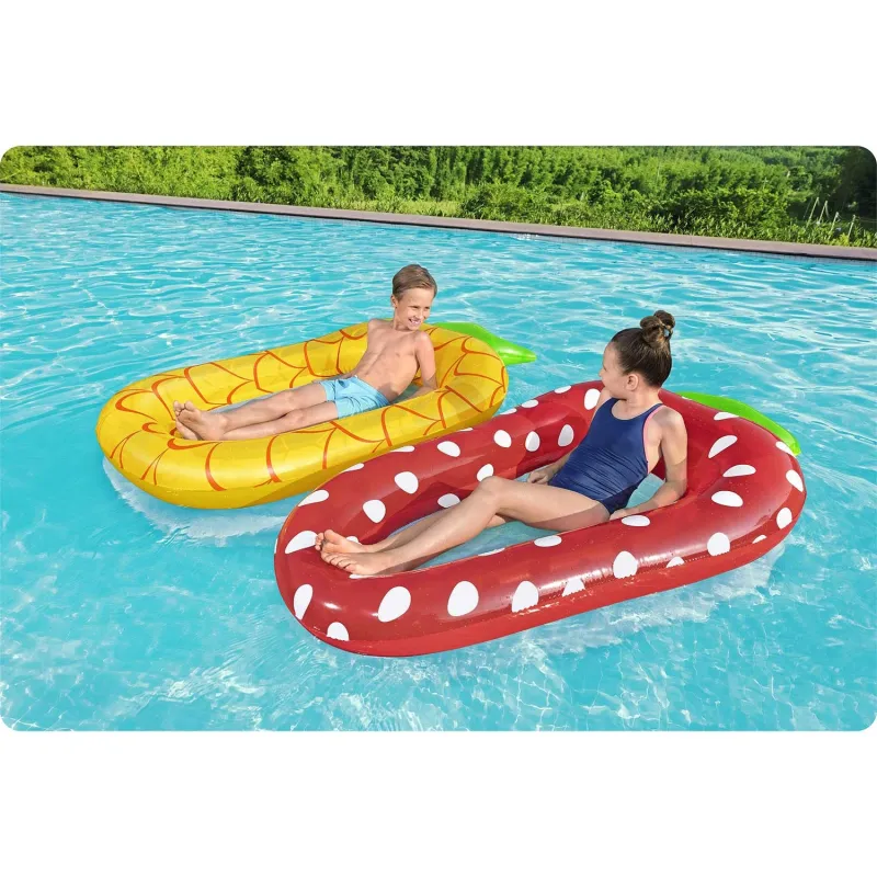 Colchón hinchable fresa Bestway 43644 para divertirse en el jardín o en la piscina