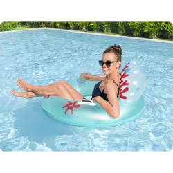 Aro de natación con respaldo, ideal para diversión en el jardín o en la playa