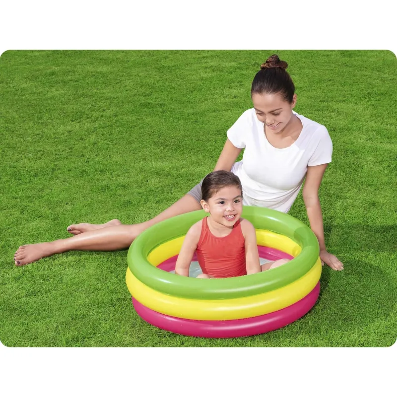 Piscina hinchable 70 x 24 cm, colorida y divertida para los niños