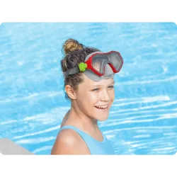 Máscara de nado roja elegante, ideal para la piscina