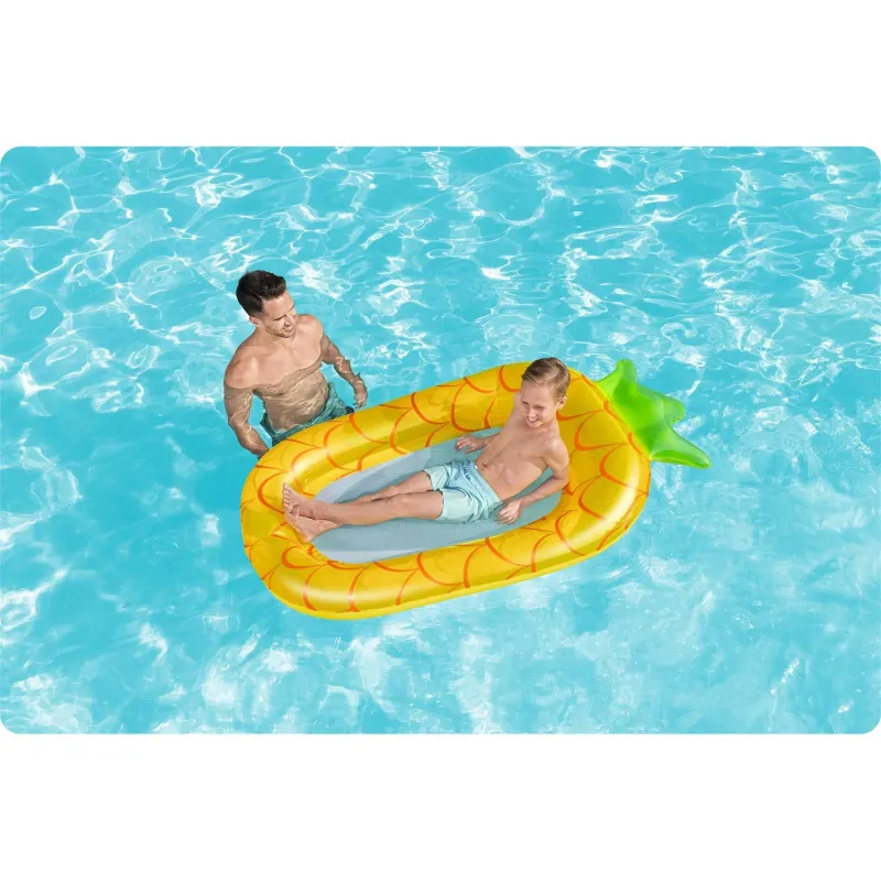 Colchón hinchable piña colorido, ideal para la piscina