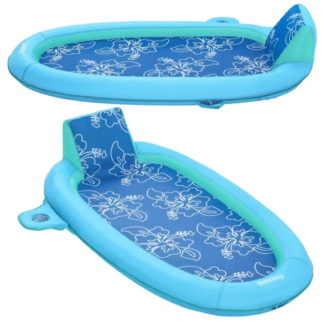 Colchón hinchable de natación con respaldo, ideal para disfrutar en la piscina