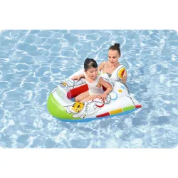 Flotador de playa en forma de nave espacial, perfecto para diversión en el jardín y la playa