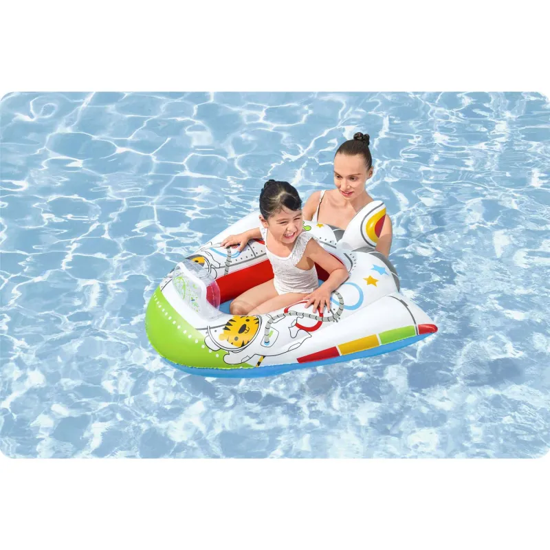 Flotador de playa en forma de nave espacial, perfecto para diversión en el jardín y la playa