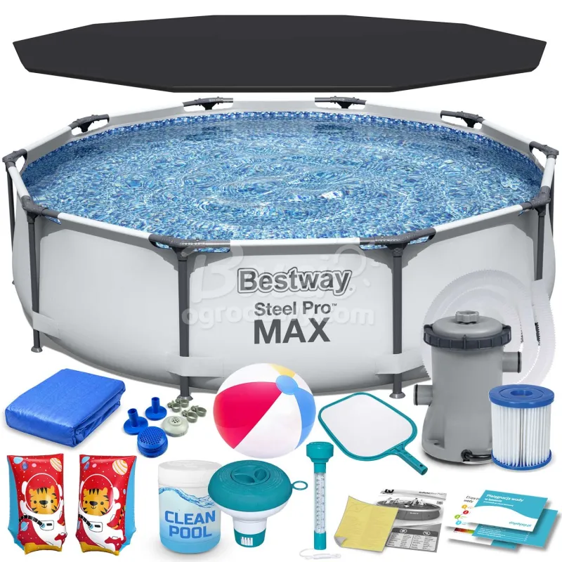 Bestway 56408 piscina de jardín 305 x 76 cm 17-en-1, material resistente para uso exterior
