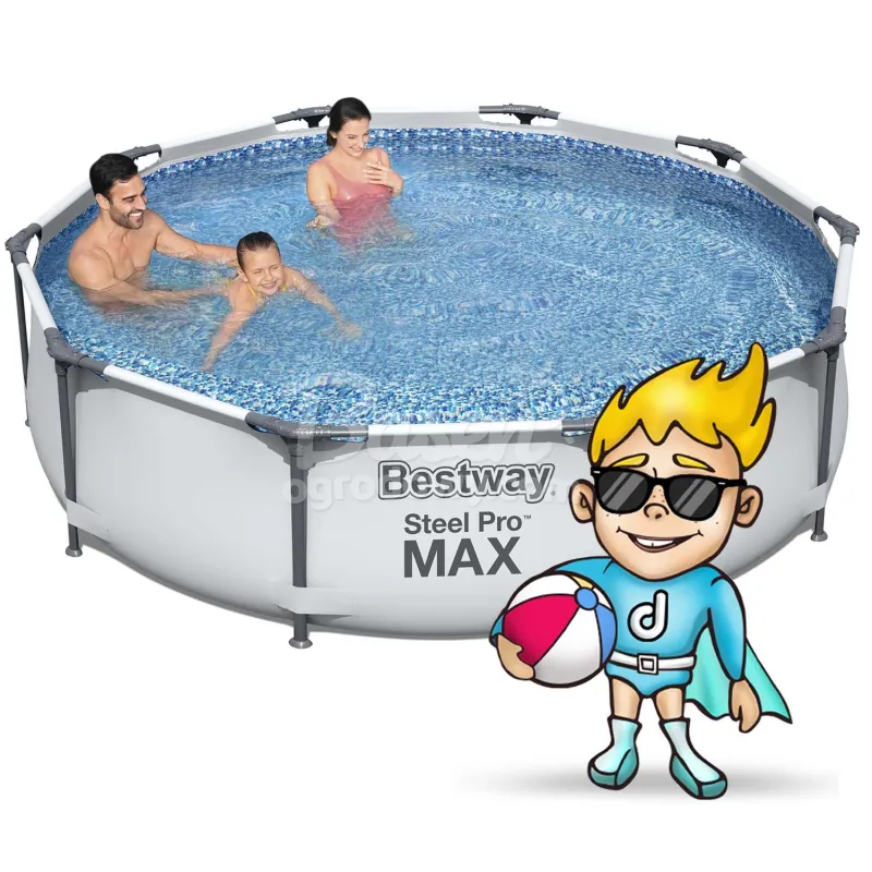 Bestway 56408 piscina de jardín 305 x 76 cm 17-en-1, diseño elegante para relajarse al aire libre