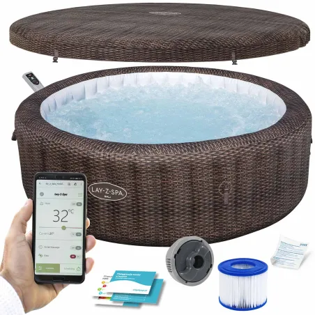 SPA Hinchable Lay-Z Bali marrón para 7 personas, perfecto para relajarse