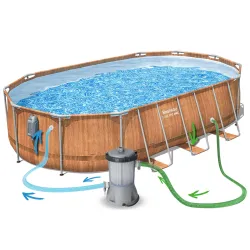 Piscina resistente con estructura metálica 610 x 366 x 122 cm, 13en1 Bestway 56719N