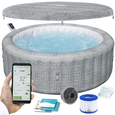 SPA Hinchable Lay-Z Bali Grey para 6 personas, spa hinchable cómodo y relajante