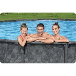 Piscina de jardín 610x132 cm, ideal para relajarse al aire libre en verano
