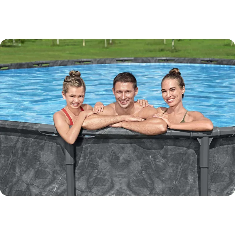 Piscina de jardín 610x132 cm, ideal para relajarse al aire libre en verano