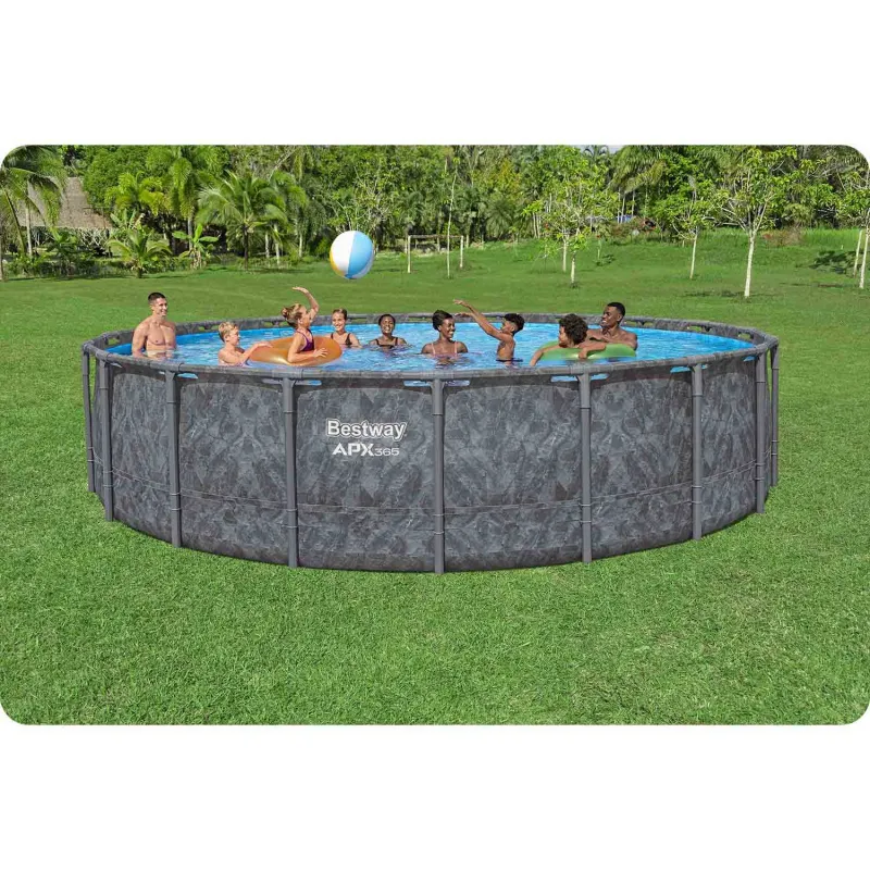 Piscina de jardín 610x132 cm, ideal para diversión familiar