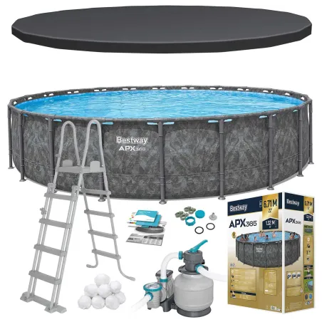 Piscina con estructura 671 x 132 cm, ideal para disfrutar al aire libre