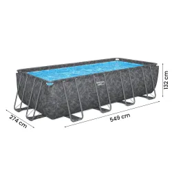 Piscina con estructura 549 x 274 x 132 cm, ideal para la diversión familiar