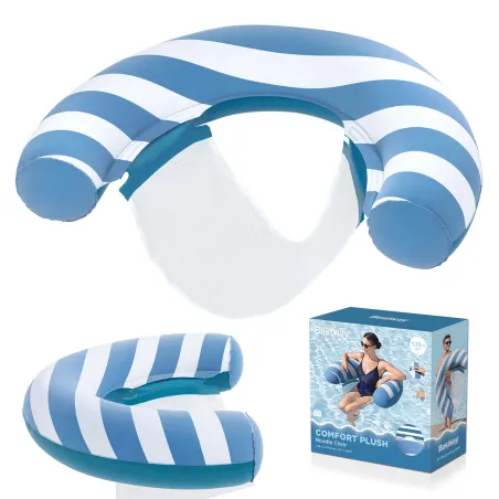 Sillón hinchable Comfort Plush de natación, suave y cómodo, tumbona de piscina