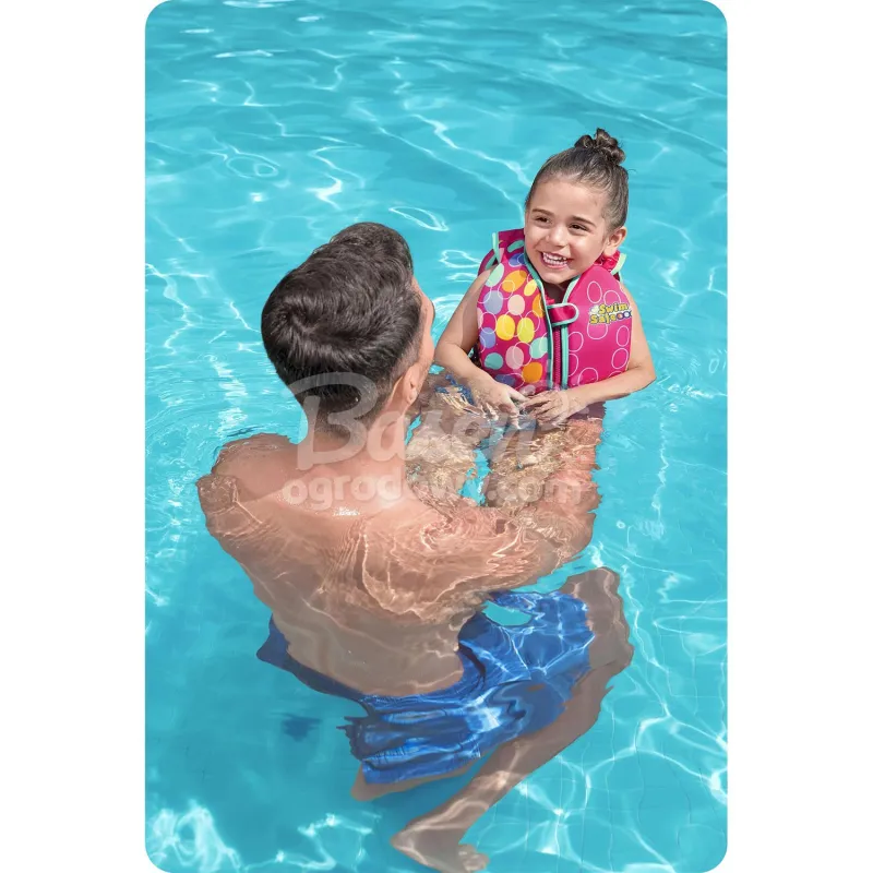 Chaleco de natación rosa para niños, S/M, seguro y cómodo