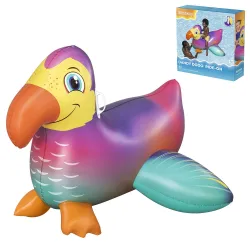 Colchón hinchable de natación tucán 141cm para niños, colorido, ideal para juegos en el agua