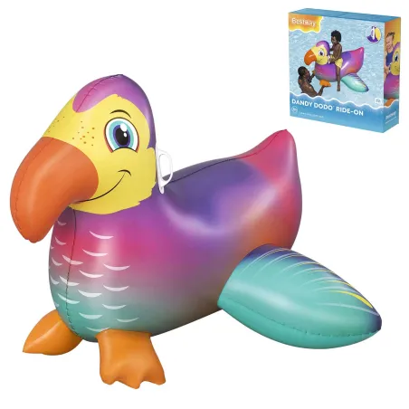Colchón hinchable de natación tucán 141cm para niños, colorido, ideal para juegos en el agua