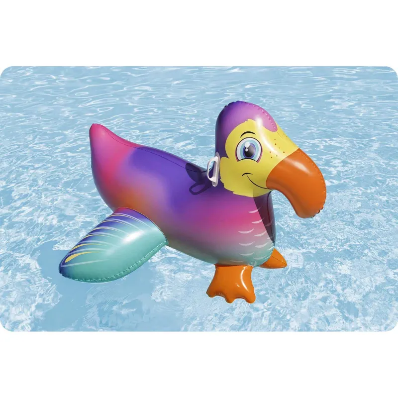 Colchón hinchable de natación tucán 141cm, ideal para diversión en la piscina o en la playa