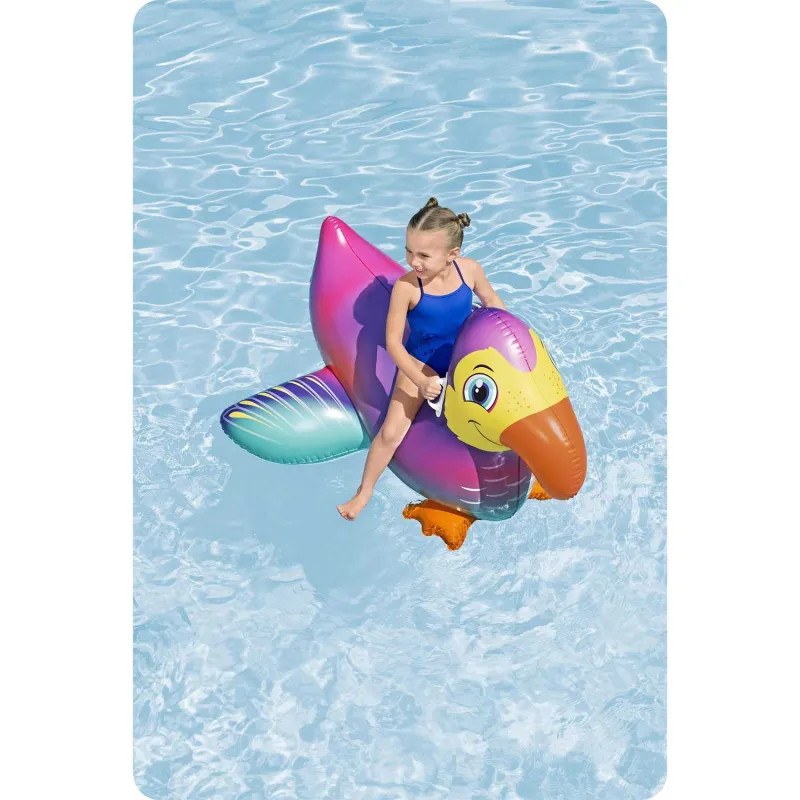 Colchón hinchable de natación tucán 141cm, ideal para usar en el jardín o de vacaciones