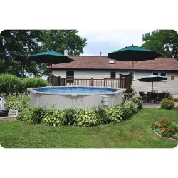 Piscina de jardín azul 305 x 122 cm, perfecta para relajarse al aire libre