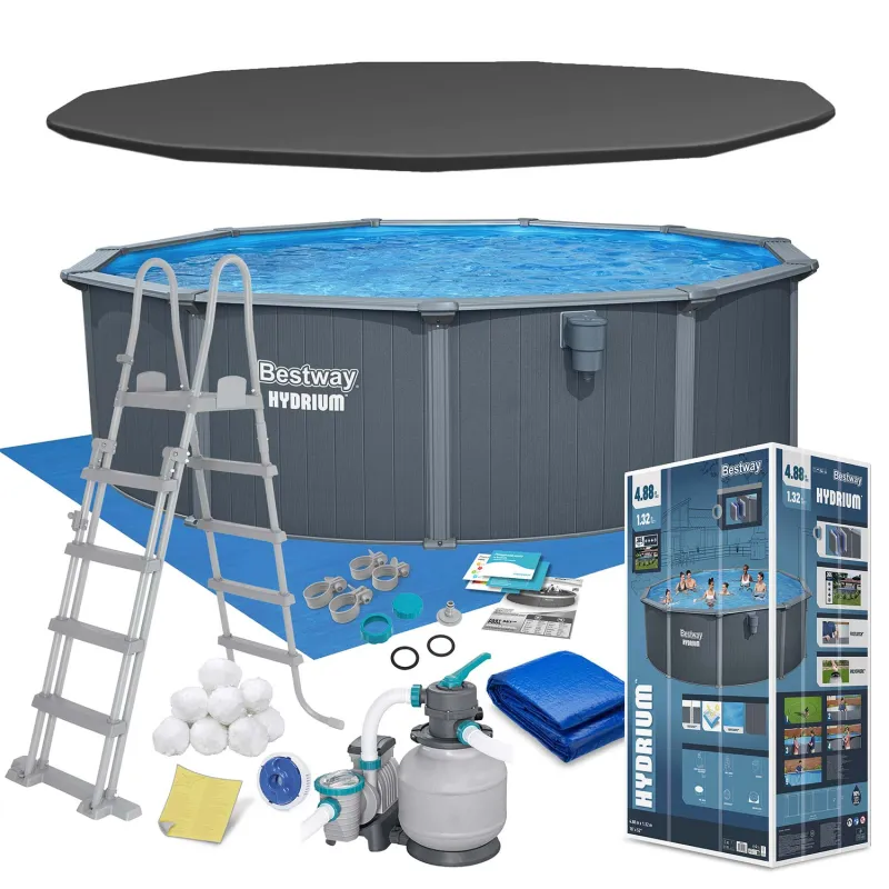 Bestway 561CU Piscina de Jardín Panelada 488 x 132 cm, ideal para exteriores