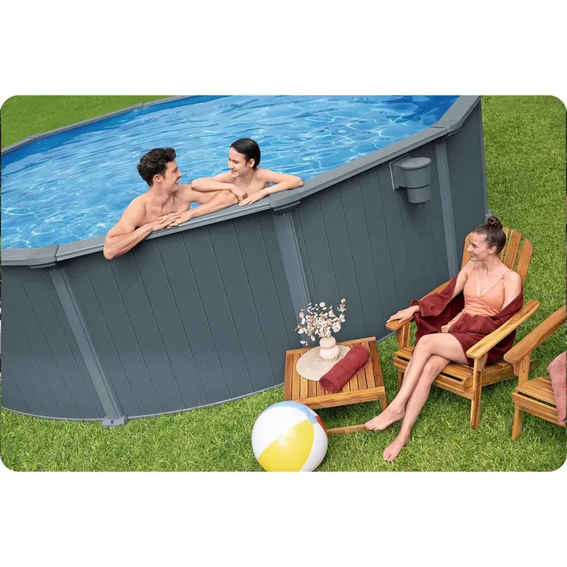 Perfecta para fiestas de verano, la piscina de jardín 549 x 132 cm es imprescindible
