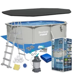 Bestway 56586 Piscina de jardín de paneles todo el año 500x366x122 cm 13-in-1